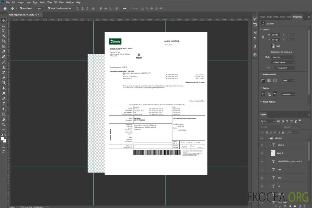 Facture commerciale de la compagnie d'assurance Fennia, SCR template Facture commerciale de la compagnie d'assurance Fennia, SCR template